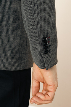 Blazer de Malha com elastano cinza escuro - Garbo - Loja Online de Moda Masculina