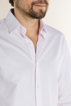 Camisa Slim Fit Rosa 100% algodão - comprar online