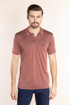 POLO MAQUINETADA VISCOSE TELHA - comprar online