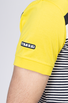 Camisa Polo ALEATORY Listrada Amarelo - comprar online