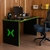 Mesa Gamer LEX Preta e Verde com detalhes que brilham no escuro
