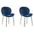 Conjunto com 2 Cadeiras Rosalina Azul Pernas Cromadas