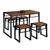 Conjunto de Mesa Wooden com 4 Bancos Preto e Amêndoa