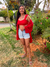 Imagem do Conjunto vermelho Kimono e top cropped tricot modal