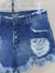 Short Jeans Cintura Alta Destroyed Azul Lança Perfume - comprar online