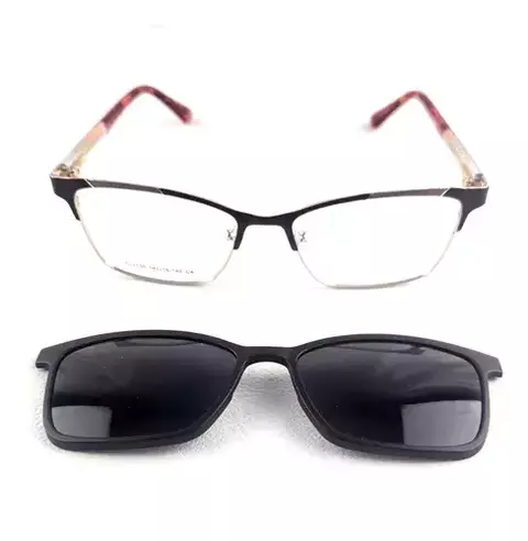Armazón Lentes Clip On 2en 1 Imantado 1535 C3 Metal + Tr