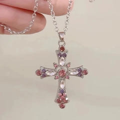 collar pink rhinestone cross (PREVENTA) - DL Store