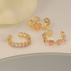 set de anillos heart x3 (PREVENTA) - DL Store