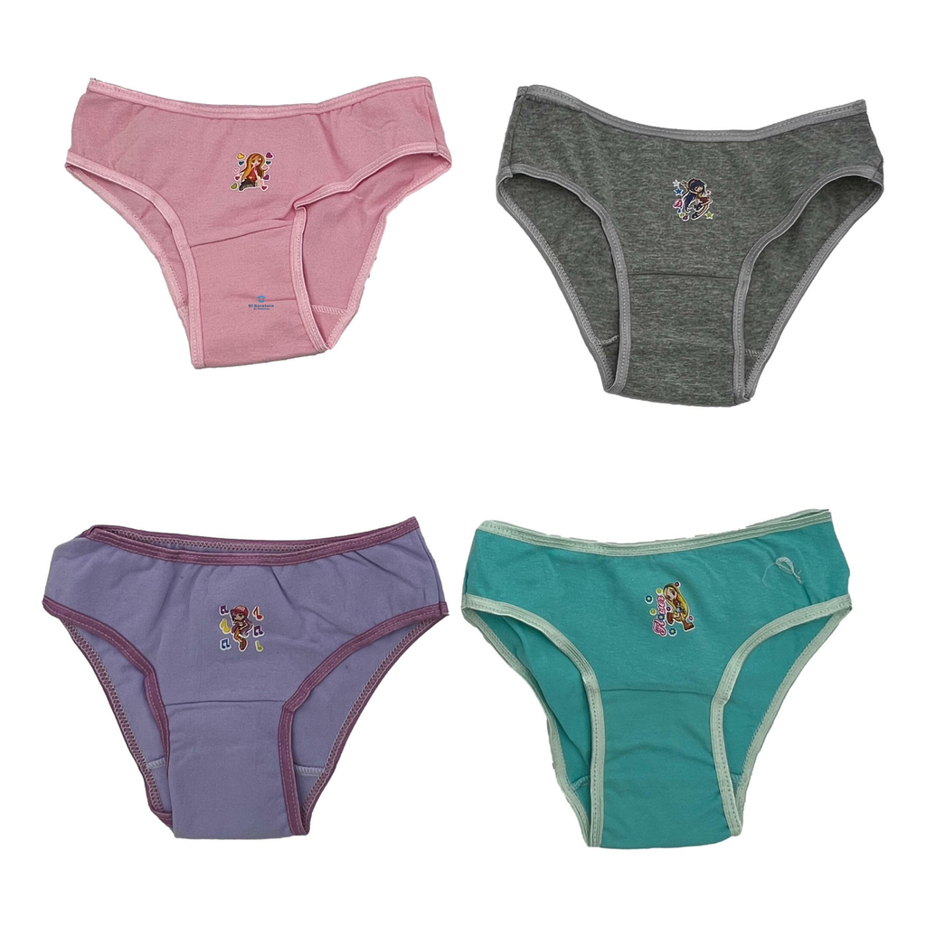 12 Piezas Pantaleta Calzones Bikini Nina Algodon Vaquero Surtido 4 6