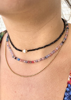 Choker Cristais e Pérola - comprar online