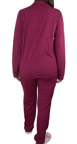 Pijama Feminino Longo Aberto Lupo Com Botão 100% Algodão 24412