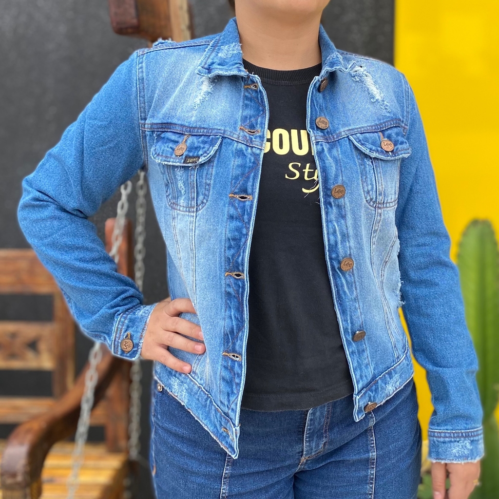 Jaqueta jeans sale feminina lee