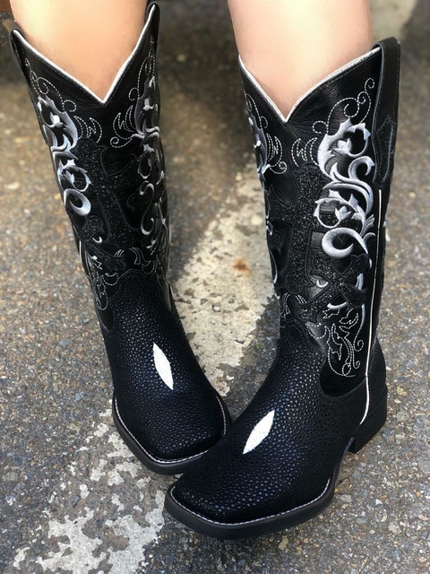 Bota texana couro de arraia cheap