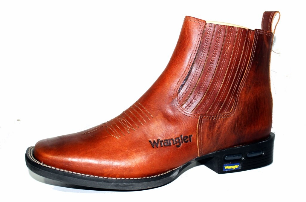 BOTA MASCULINA WRANGLER WESTERN CANO CURTO ATLANTA CARAMEL