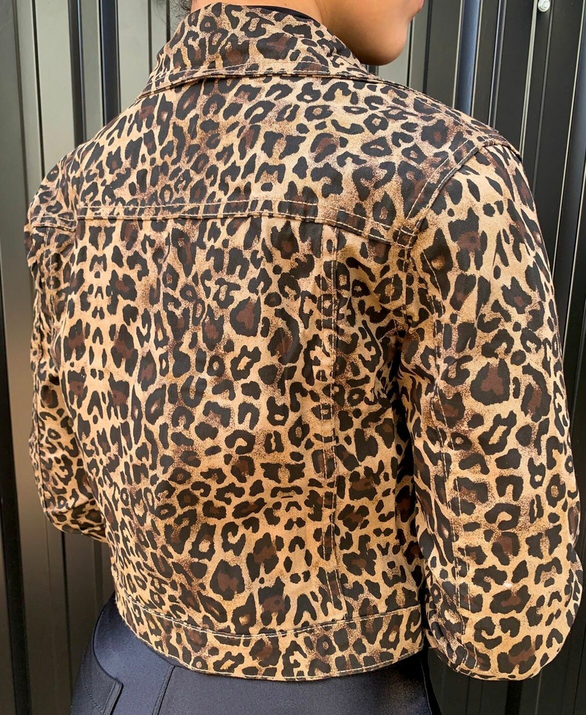 Jaqueta jeans animal print 2025