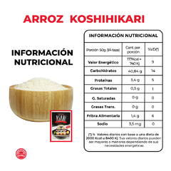 Arroz Koshihikari para Sushi "Asahi" 1 kg - GOCHISO MAYORISTA