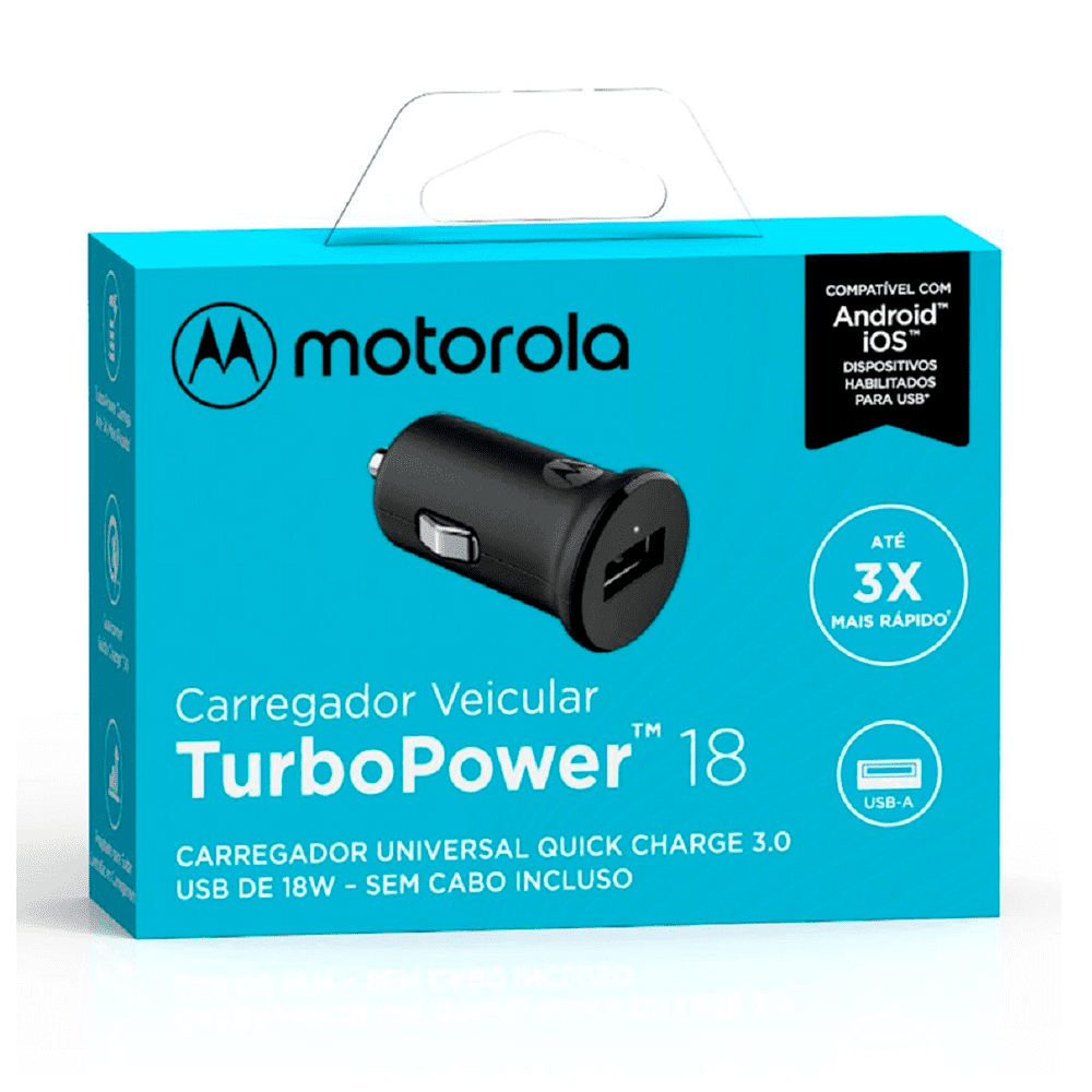 Carregador Veicular Motorola Turbo Power Sem Cabo