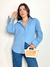 camisa feminina oversized azul