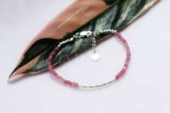 Pulseira Turmalina Rosa e Prata 925