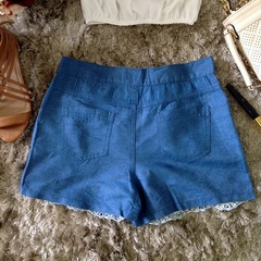 SHORT DELUXE Barra com Bordado de LAISE( JEANS ESCURO) na internet