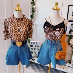 BLUSA NO TULE ESTAMPA ANIMAL PRINT - loja online