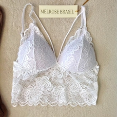 Strappy Bra RENDA C/BOJO (TOP DE Duas TIRAS) COR BRANCO