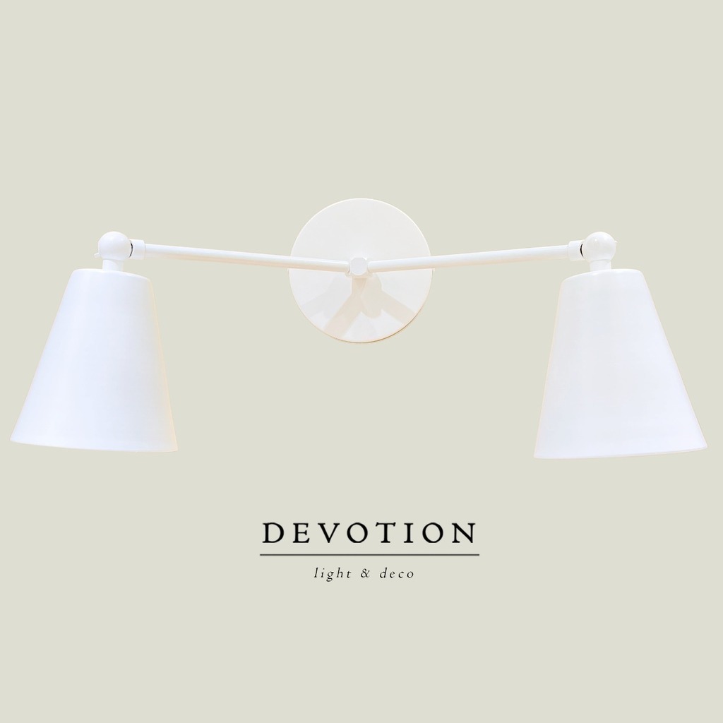 Aplique de pared 2 (dos) luces blanco "Modelo Petit" Movimientos en las campanas.