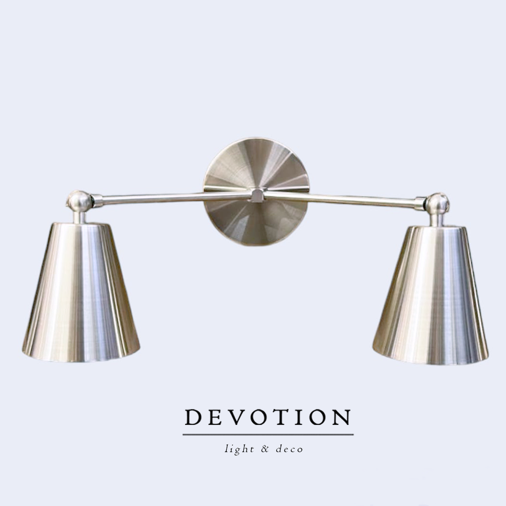 Aplique de pared 2 (dos) luces platil "Modelo Petit" Movimientos en las campanas