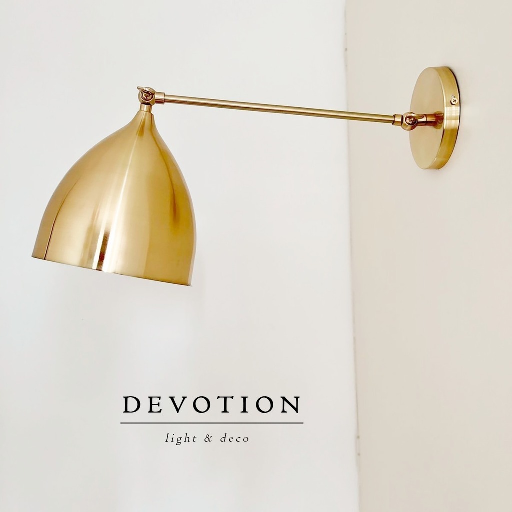 Aplique de pared dorado mate con barral de 30cm