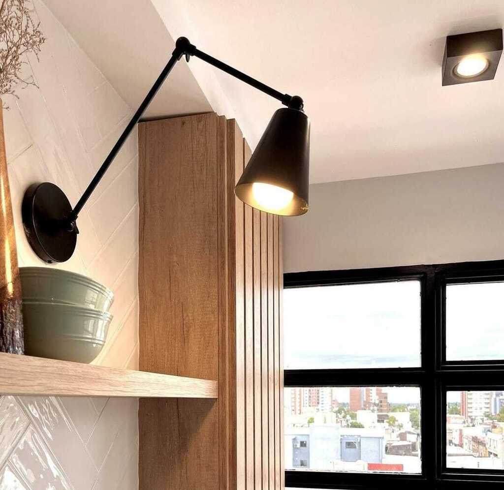 Aplique de pared "PETIT" con movimientos color negro Modelo Large