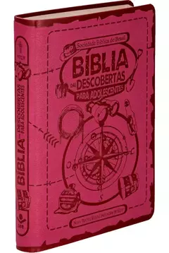 Bíblia das Descobertas para Adolescentes | Letra Normal | NTLH | Capa Couro rosa escuro Ilustrada
