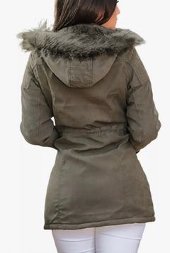 Parka De Sarja Feminina Forrada M Ao Xg Verde Militar - comprar online