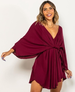 Vestido Bata Kimono Slim Vermelho na internet