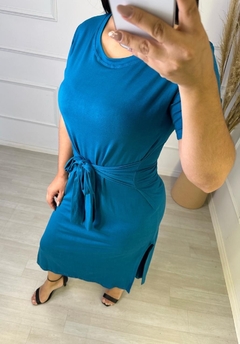 Vestido Lara Fashion Azul Petroleo - AUTHENTIC STORE LTDA