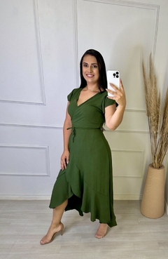 Vestido Envelope Marrakesh Verde Militar - comprar online