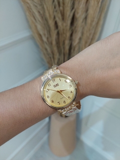 Relógio + Kit Feminino Acessórios Dourado 020983 - comprar online