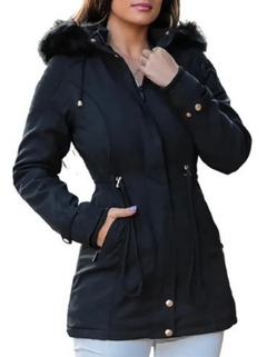 Parka De Sarja Plus Size Forrada G1 Ao G4 Preta - AUTHENTIC STORE LTDA