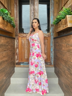Vestido Longo Floral Vanessa Lilas - comprar online