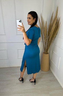 Vestido Lara Fashion Azul Petroleo - comprar online