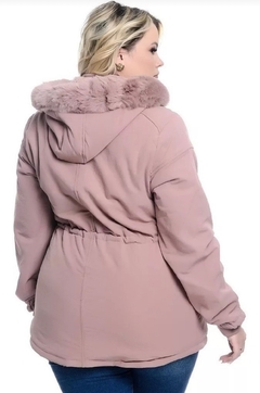 Parka De Sarja Plus Size Forrada G1 Ao G4 Rosa - comprar online