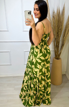Vestido Longo Viscose Estampado Debbie Verde - comprar online