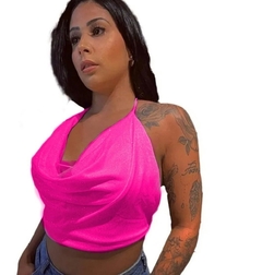 Cropped Frente Unica Pink Brilho - comprar online