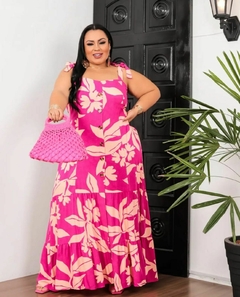 Vestido Longo Plus Size Dubai Rosa - comprar online