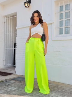 Calça Pantalona Duna Virginia Verde Neon - comprar online