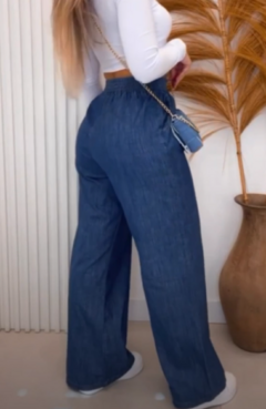 Calca Pantalona Gabriela Jeans Escuro - comprar online