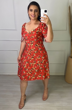Vestido Thais Floral Vermelho - comprar online