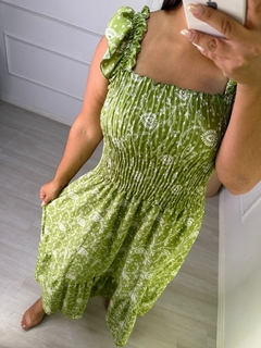 Vestido Midi Lastex Meline Verde 100 na internet