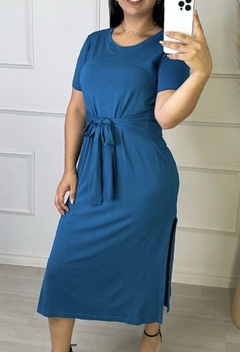 Vestido Lara Fashion Azul Petroleo - comprar online