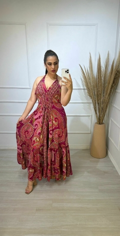 Vestido Longo Indiano Rosa na internet