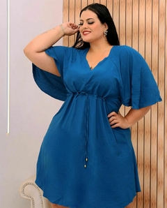 Vestido Kimono Lucia Plus Size Azul Petróleo na internet